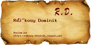 Rákosy Dominik névjegykártya