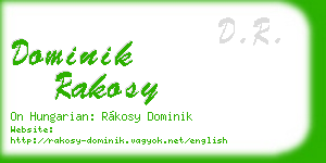 dominik rakosy business card